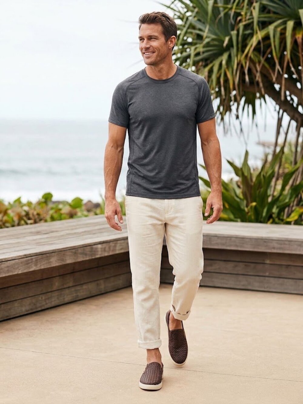 OluKai Lae‘ahi Lauhala Woven Leather Slip On Sneakers Shoes $165 in Dark Java - Picture 4 of 16